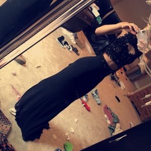 Black two-piece prom dress!!